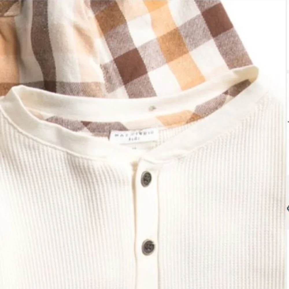 NWT MAX STUDIO Boys 3pc Plaid Shacket Top and Corduroy Pants Set